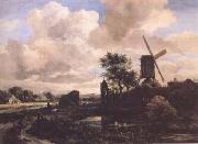 Jacob van Ruisdael Windmill by a Stream (mk25) oil painting artist